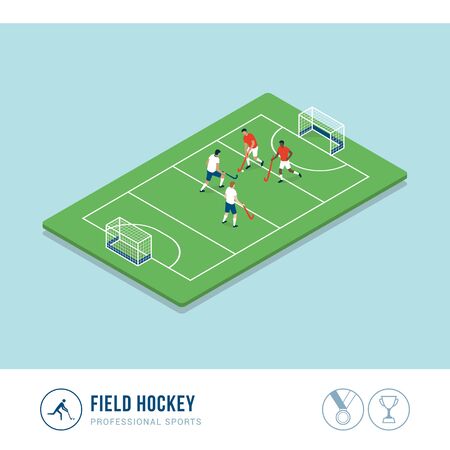 Professional sports competition: field hockey matchのイラスト素材
