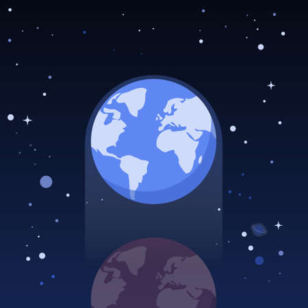 New earth ascension and old earthのイラスト素材