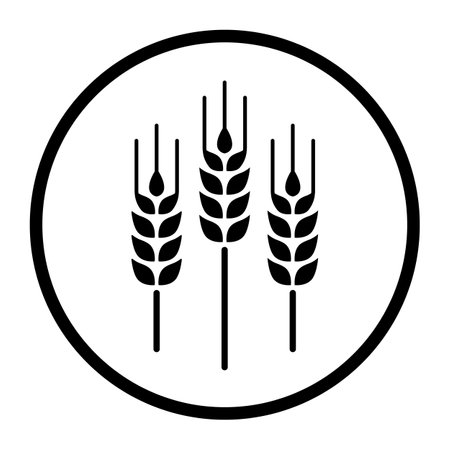 One color vector food, allergens and ingredients icon: wheatのイラスト素材