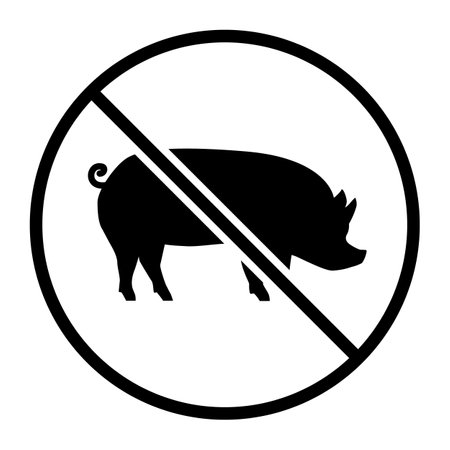 No pork icon one color vector signのイラスト素材