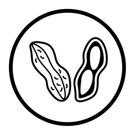 One color vector food, allergens and ingredients icon: peanutsのイラスト素材