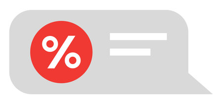 Speech bubble with sale icon and message: advertising and online shopping conceptのイラスト素材