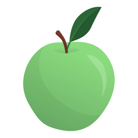 Delicious apple with leaf isolated, fruit and healthy food conceptのイラスト素材