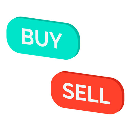 Buy and sell signs isolated: stock market and trading conceptのイラスト素材