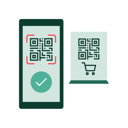 QR code scan and mobile payment, isolated iconのイラスト素材