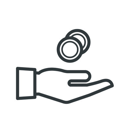 Businessman hand receiving money, payments and expense concept, isolated iconのイラスト素材