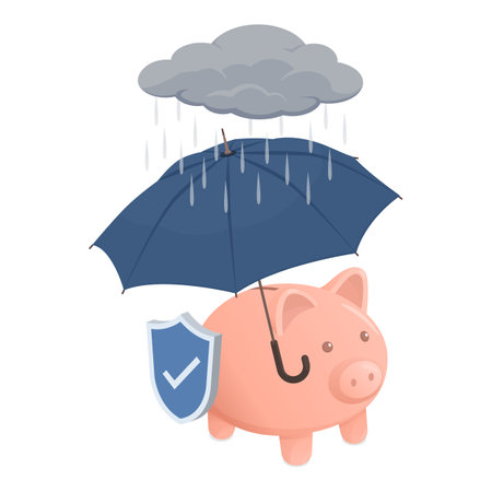 Safe piggy bank under an umbrella: protect your savings and investment conceptのイラスト素材