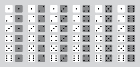 All dice roll combinations scheme: games and gambling conceptのイラスト素材