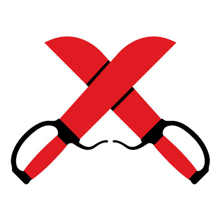 Martial arts: butterfly double swords iconのイラスト素材