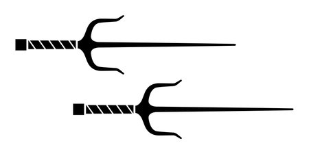 Martial arts equipment: sai weapon iconのイラスト素材
