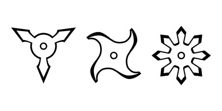 Martial arts weapons: ninja stars iconのイラスト素材
