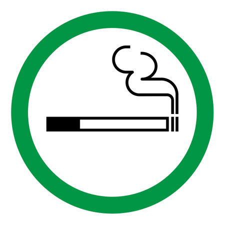 Smoking area sign with cigarette, signs and warnings conceptのイラスト素材