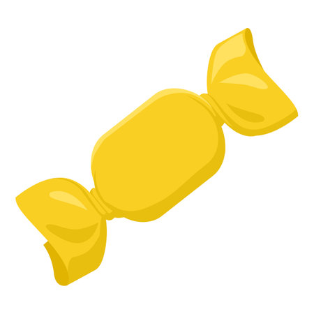 Sweet wrapped lemon candy isolated, unhealthy food conceptのイラスト素材
