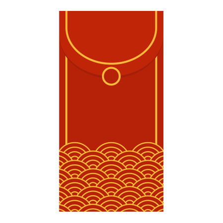 Chinese red envelope, Chinese culture and traditions concept, isolated on white backgroundのイラスト素材