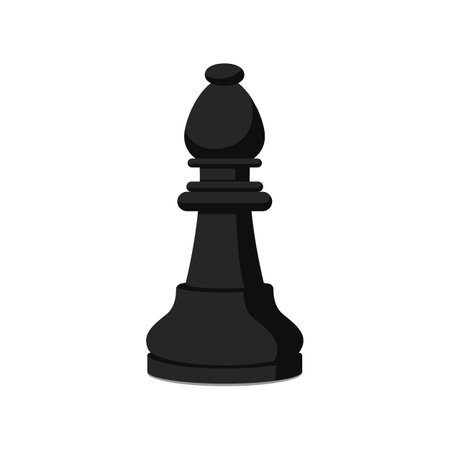 Chess piece isolated: black bishop, strategy and board games conceptのイラスト素材