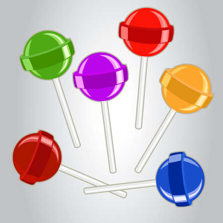 Isolated Colored candy lollipop on white backgroundのイラスト素材
