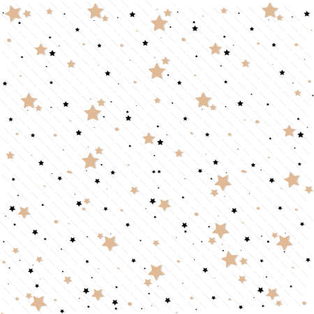 Seamless background of gold and black stars. Pattern.のイラスト素材