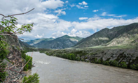 River flowing in the mountains. Altai, Siberiaの写真素材