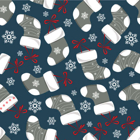 Cute Christmas Socks set pattern - vector Illustrationのイラスト素材