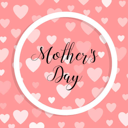 Card Mother s Day, with a background of heartsのイラスト素材