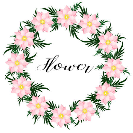 A wreath of flowers on a white backgroundのイラスト素材