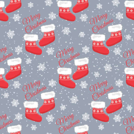 Seamless background with Christmas decoration. Happy holidays.のイラスト素材