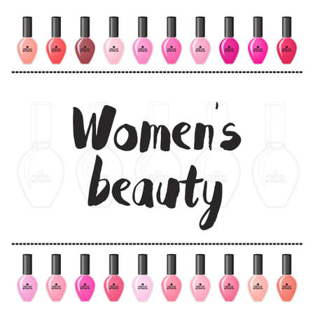 Female beauty. Nail polish on a white background.のイラスト素材