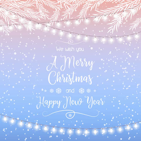 Merry Christmas and a Happy New Year. Beautiful greeting card with gingerbread cookies.のイラスト素材