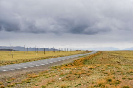 The road in the steppe. Altai Mountainsの写真素材