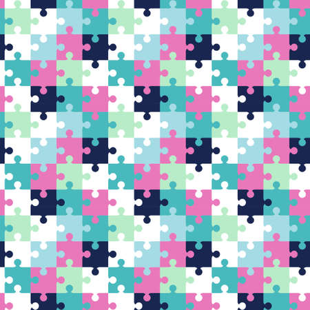 Seamless background from multi-colored pieces of puzzles. Pattern.のイラスト素材