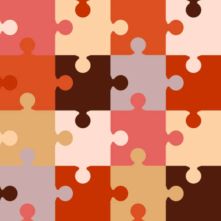 Seamless background from multi-colored pieces of puzzles. Pattern.