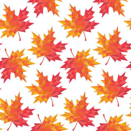Seamless pattern from polygonal leaves of maple on a white backgroundのイラスト素材