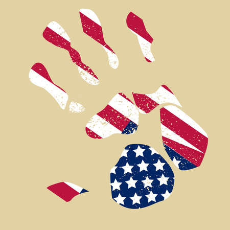 handprint flag united states of americaのイラスト素材