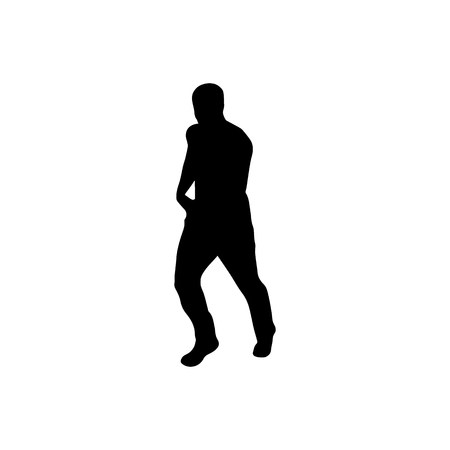 Silhouette of a man walkingのイラスト素材