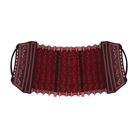 Cartoon bandoneon with patterns. Isolated vector illustration.のイラスト素材