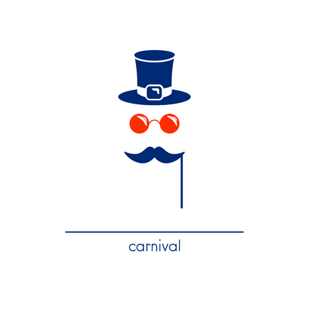 Carnival mask icon. Line art style. Vector illustrationのイラスト素材
