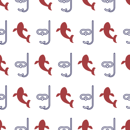 Nautical seamless pattern with anchor and porthole.  Vector illustrationの写真素材
