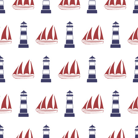Nautical seamless patternのイラスト素材