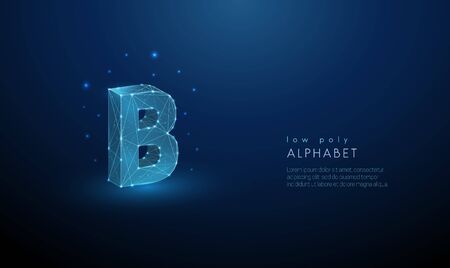 Abstract letter B. Low poly style designのイラスト素材