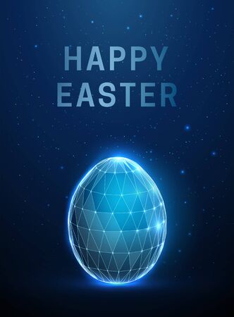 Abstract egg. Happy easter card. Low poly style design.のイラスト素材