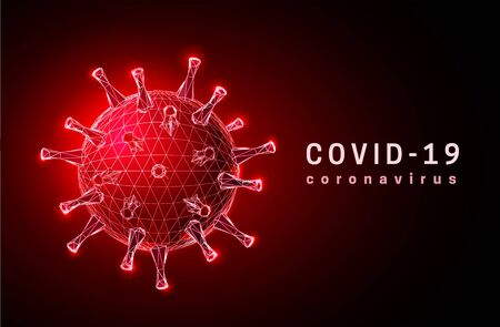 Coronavirus. Covid-19 virus. Low poly style design.のイラスト素材