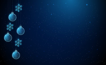 Abstract hanging christmas toys ball and snowflake.のイラスト素材