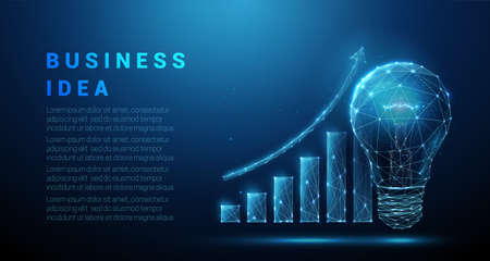 Abstrac tlight bulb and graph growing up.のイラスト素材