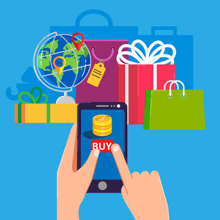 On line shopping e-commerce 24 hours customer support service coのイラスト素材