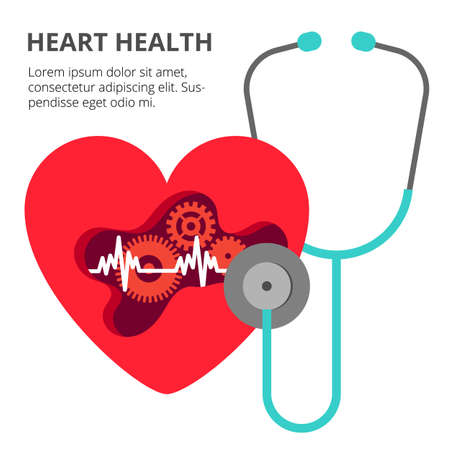 Health care cardiology creative concept. Healthy Heart with theのイラスト素材