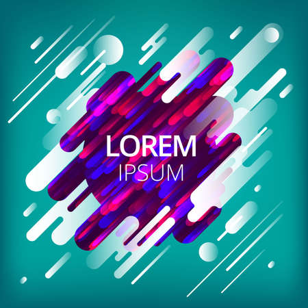 Vector illustration. Modern style abstraction with composition made of various rounded shapes in color. Youthfulのイラスト素材