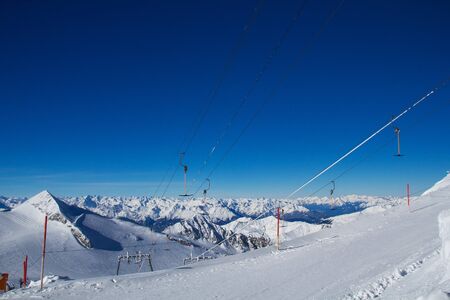 Austria. Alps. Ski track on the glacier