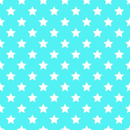 seamless pattern, blue background with white five-pointed starsのイラスト素材