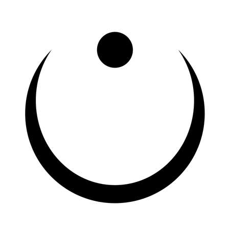 black-and-white logo, the stylized letter C or a Crescent moon with a circleのイラスト素材