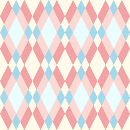 geometric seamless pattern in pastel colors of stripes and diamondsのイラスト素材